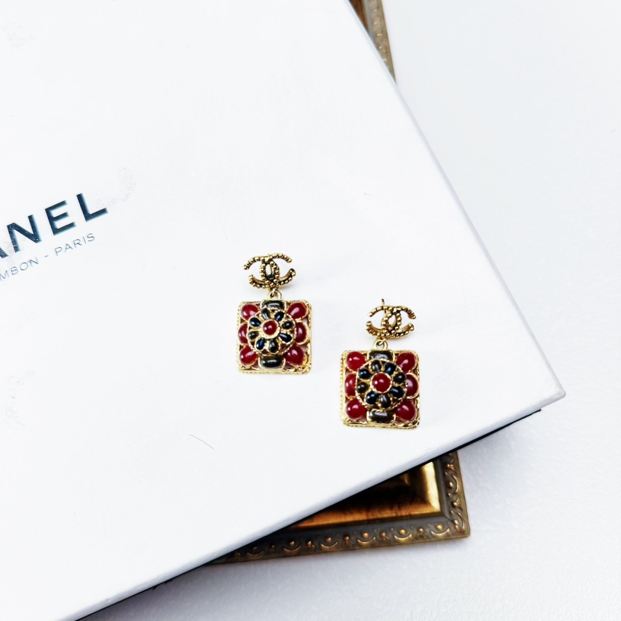 95新 Chanel/香奈儿 柚礼中古/香奈儿拜占庭耳钉xp