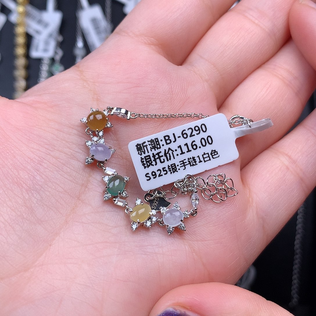 翡翠银S925镶嵌颈饰