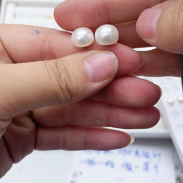 淡水珍珠耳饰银S925镶嵌辰**咪