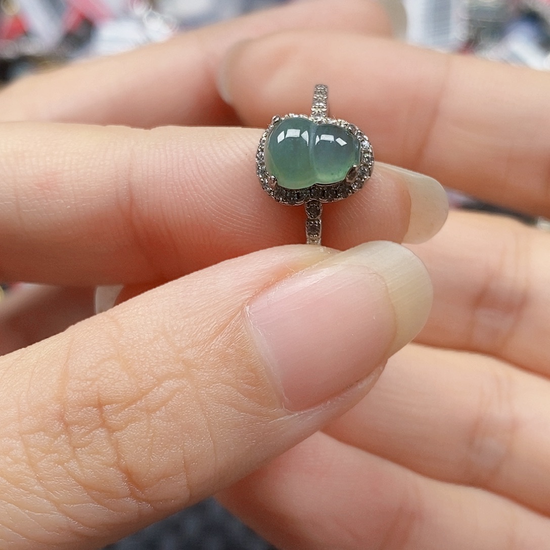 翡翠银S925镶嵌戒指