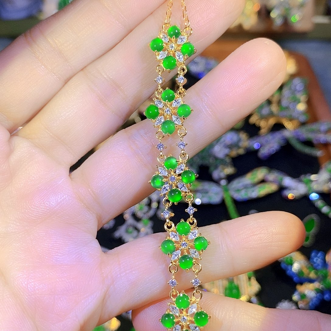 吊坠(不含链)银S925镶嵌翡翠