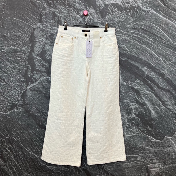 路易威登LV白色满印牛仔长裤/36码/99新/0929