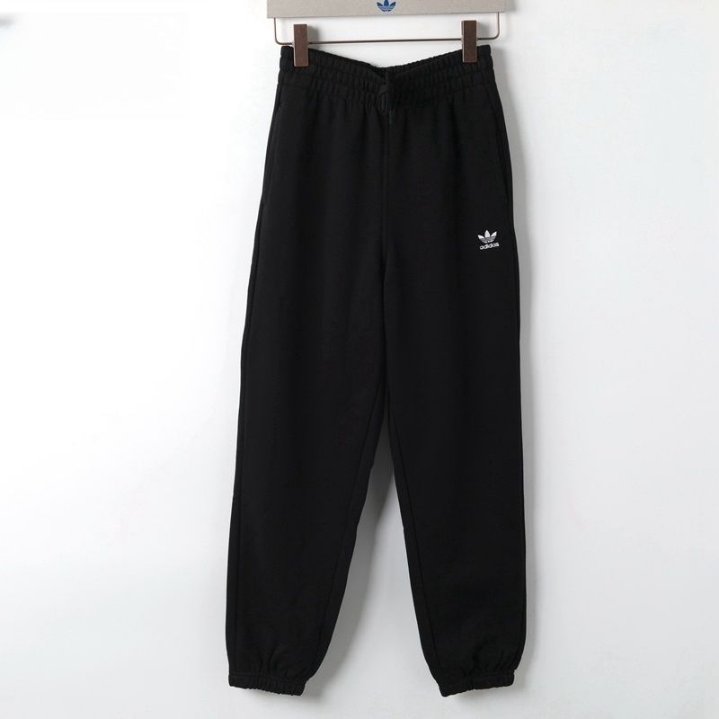 Adidas 三叶草 女款冬季加绒保暖宽松舒适收口针织运动裤 IA6437