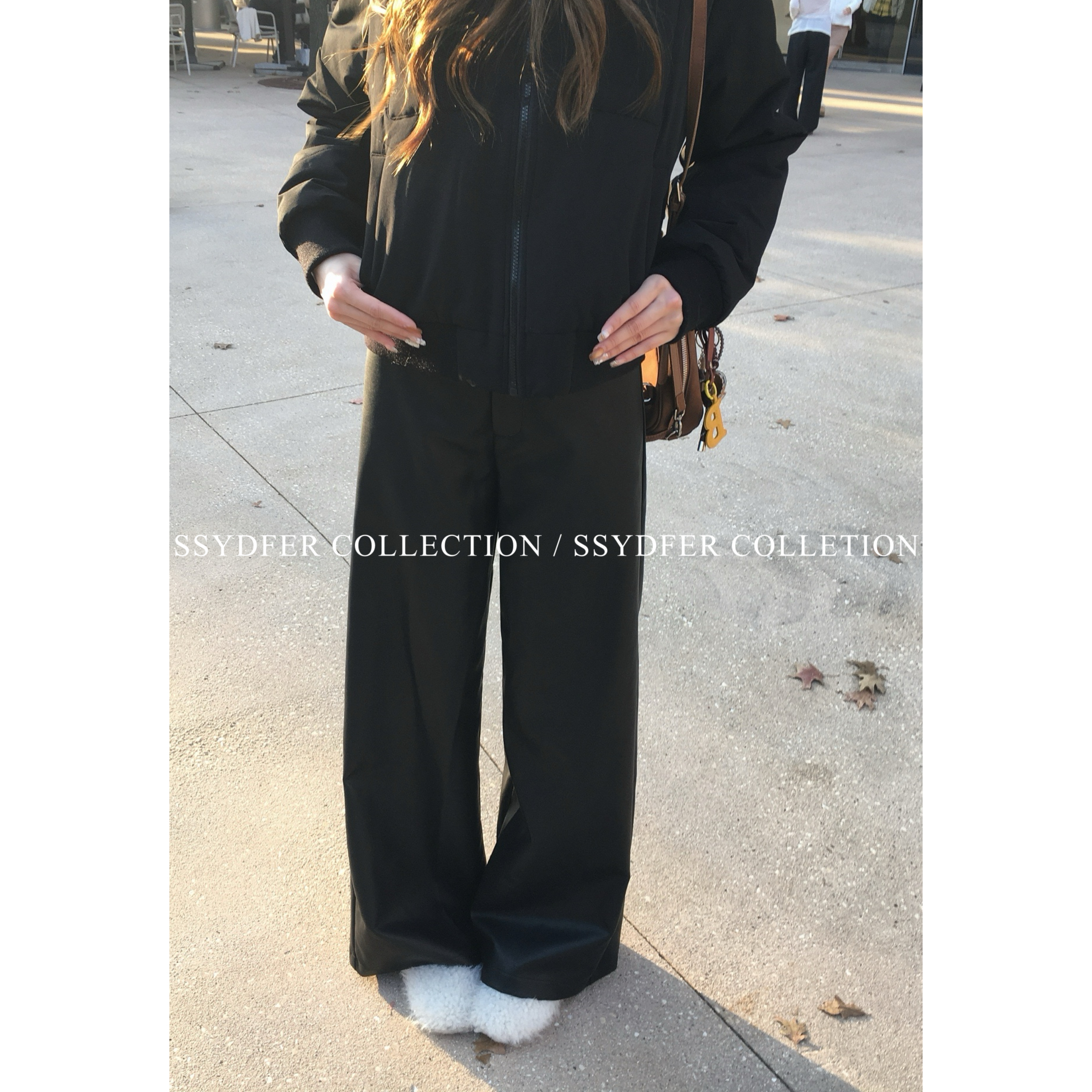 SSYDFER【Daily皮裤】新款加绒时尚皮裤气质百搭设计感小众休闲