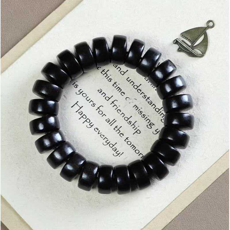 黑檀药片形单圈手串无礼盒594