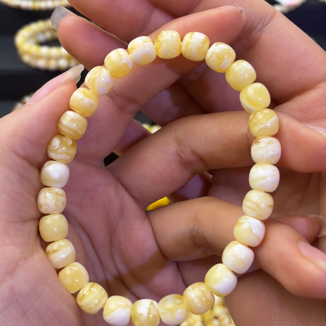 琥珀未镶嵌珠宝奇石金瓷白妖7.5