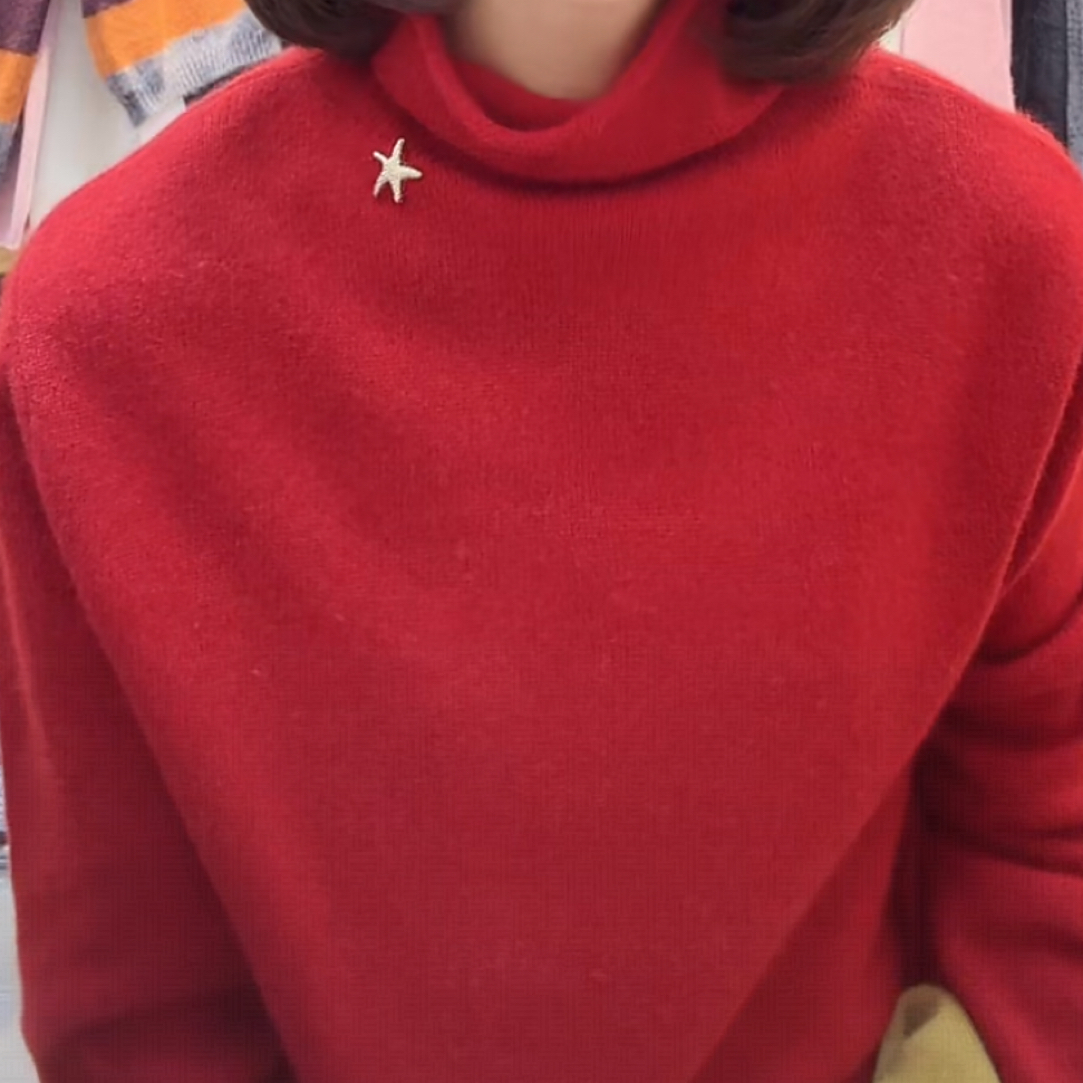 【XIAOHUIHUI】 山羊绒+绵羊毛+兔毛净版光丝线堆堆领毛衫