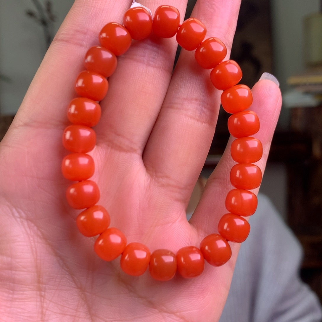 南红玛瑙未镶嵌南红玛瑙柿子红卡8老型