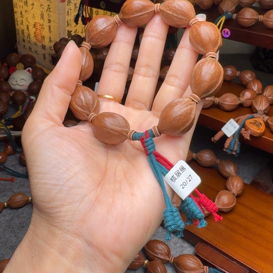 赛***曼橄榄核手串20/27老核 原皮 梅林铁核