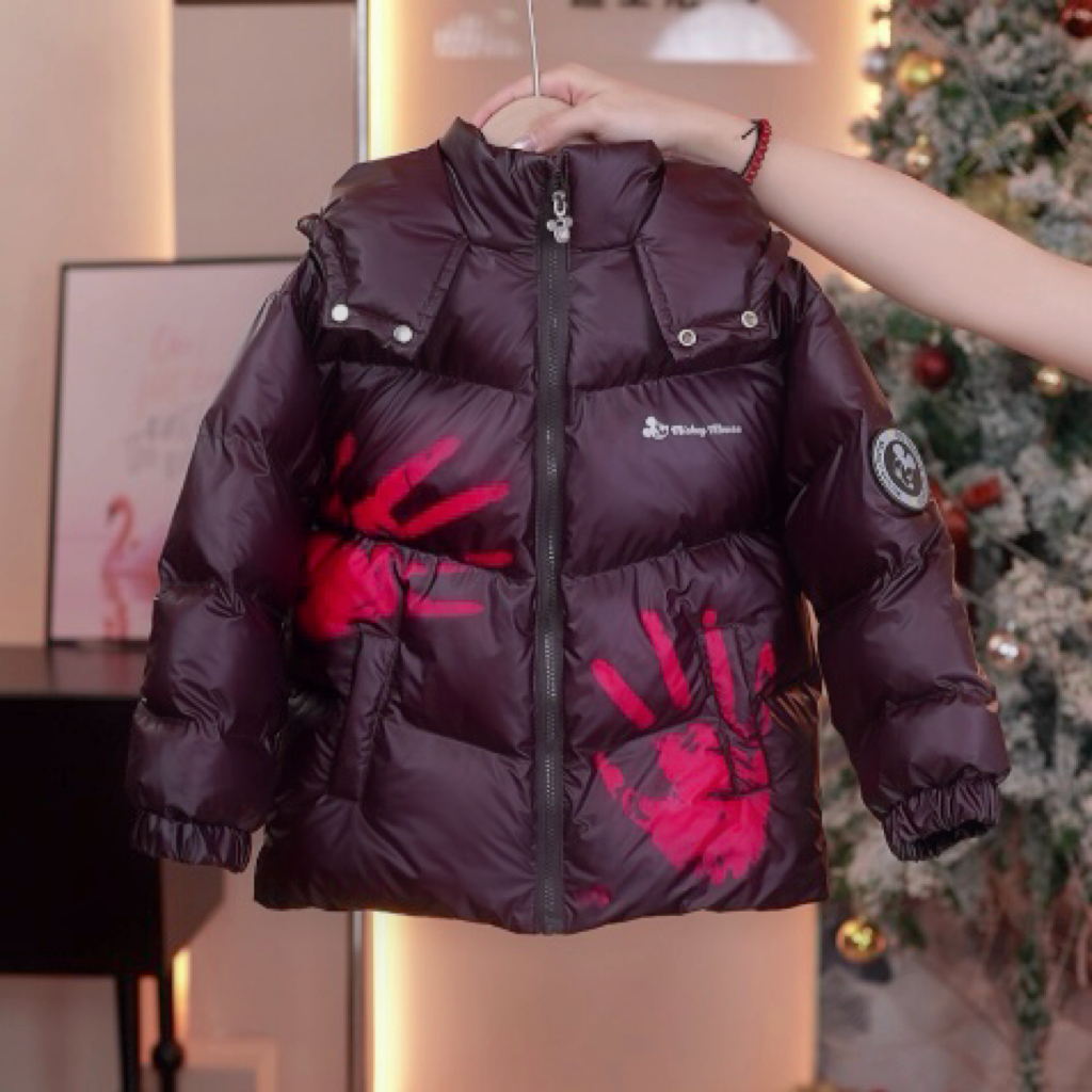 Disney/迪士尼米奇儿童洋气温变带帽棉服保暖外套秋冬童装