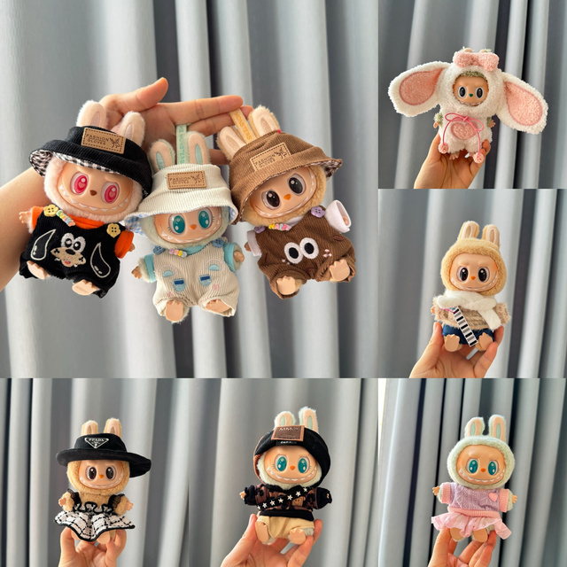 仅衣服] 一二代Labubu衣服挂件拉布布坐坐派对黑化崽崽连体裤可爱