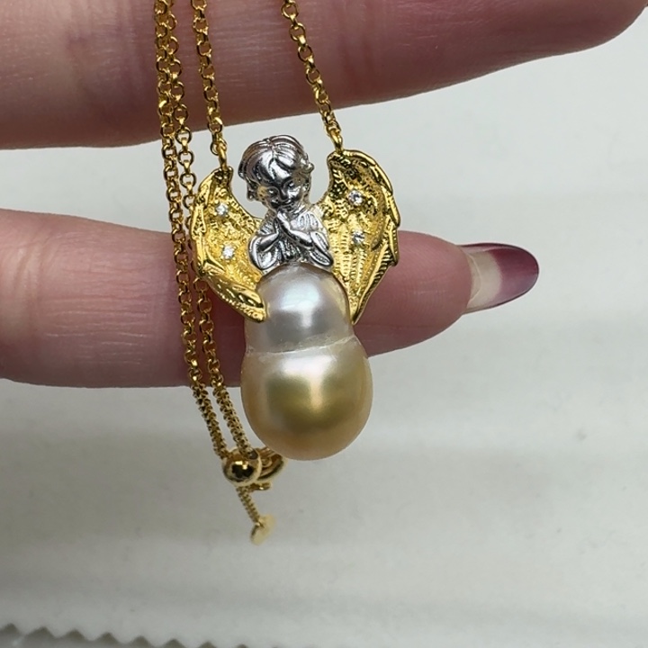 海水珍珠颈饰银S925镶嵌