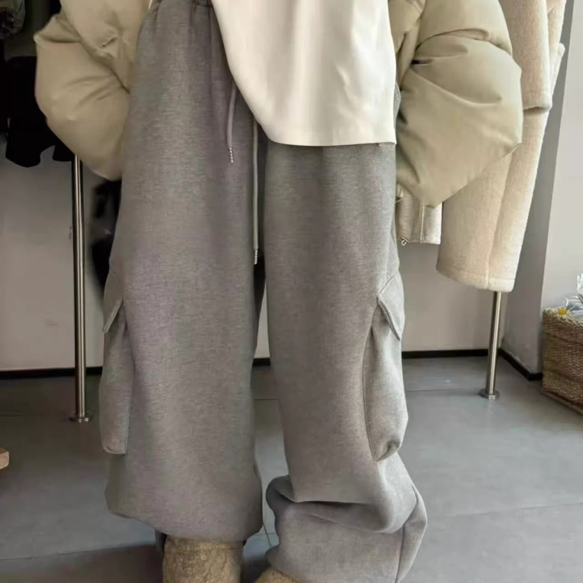 ▪️现货·東R正版时尚百搭口袋设计感休闲显瘦 松紧腰阔腿长裤