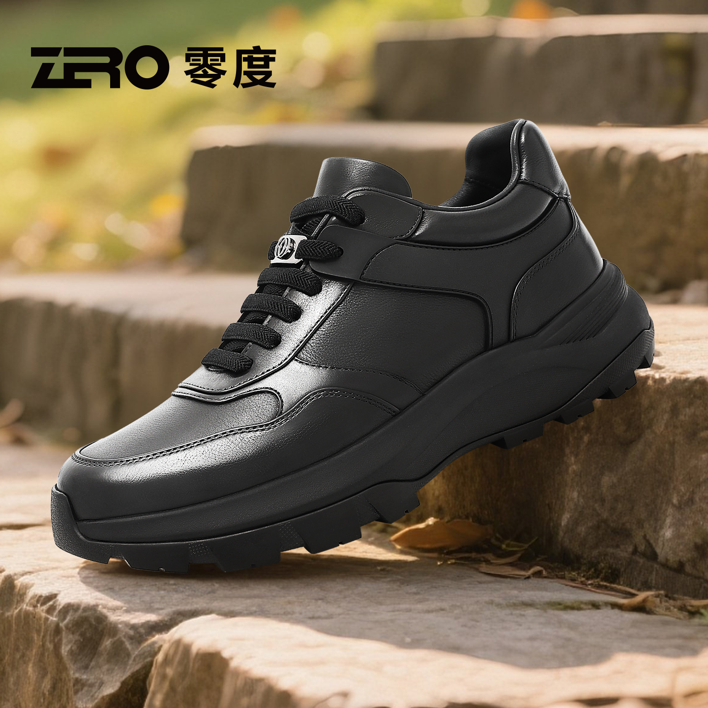 零度/ZRO男鞋真皮商务高端时尚百搭运动休闲鞋上班开车皮鞋男款