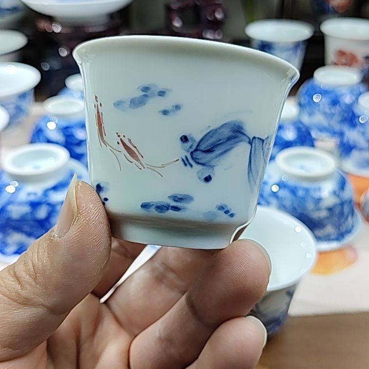 景德镇手绘陶瓷茶具杯子