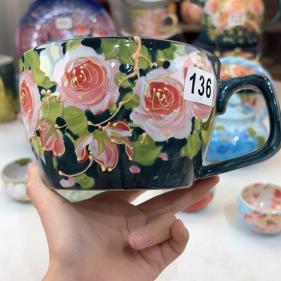 景德镇手绘高温釉下彩陶瓷茶具