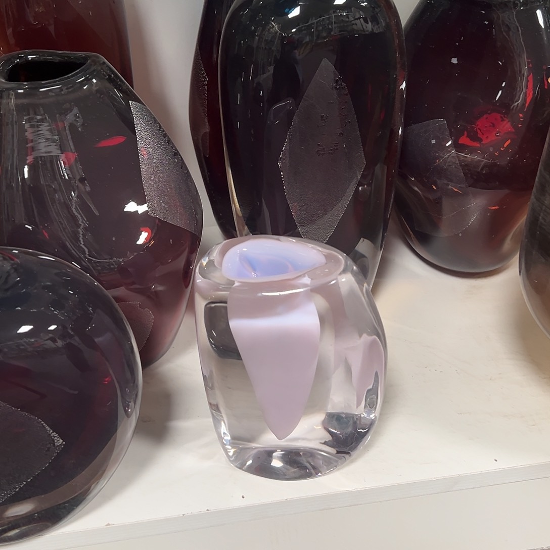 琉璃高17粉玉琉璃花器