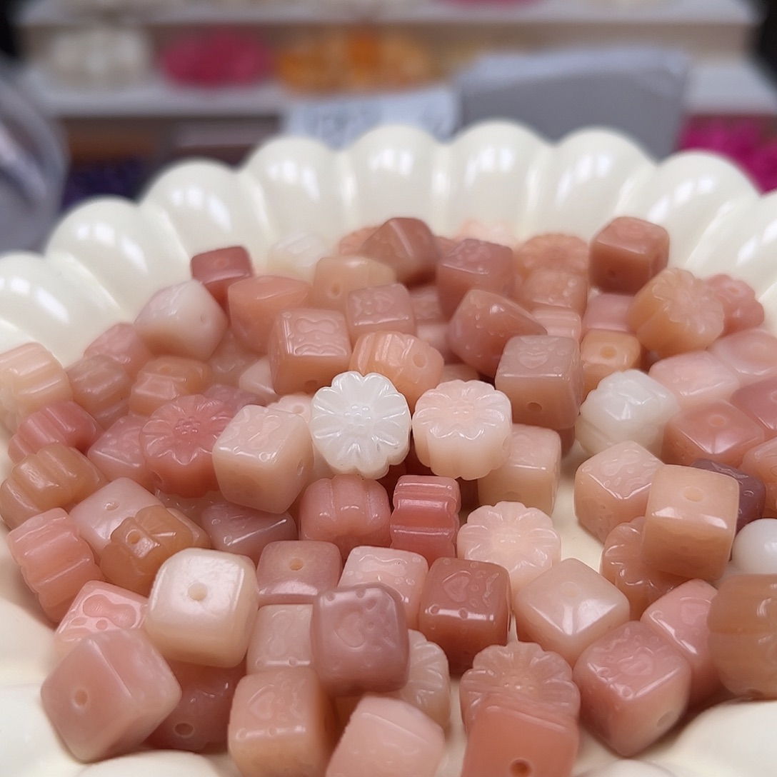 菩提根/象牙果手串粉色喜怒哀乐23颗