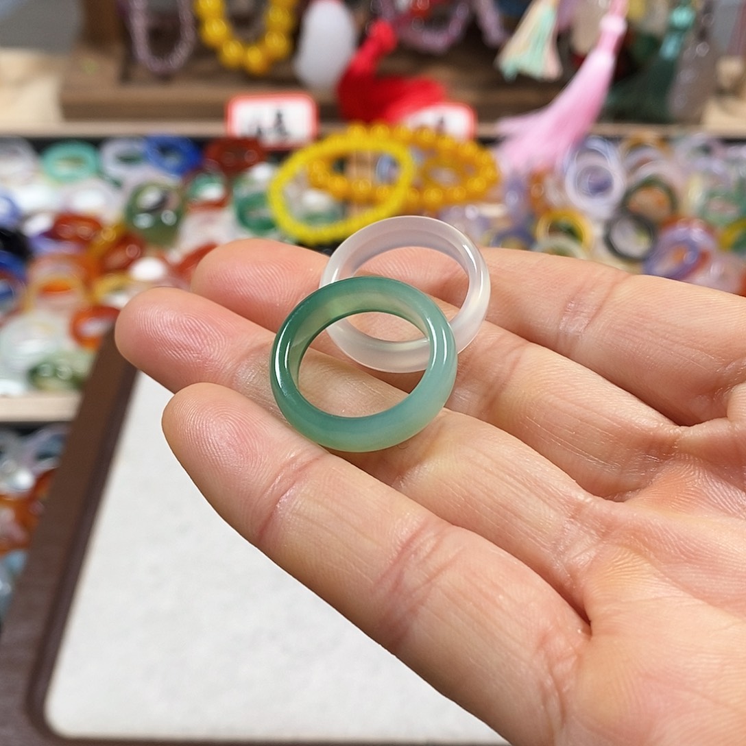 玛瑙/玉髓戒指未镶嵌樱****子