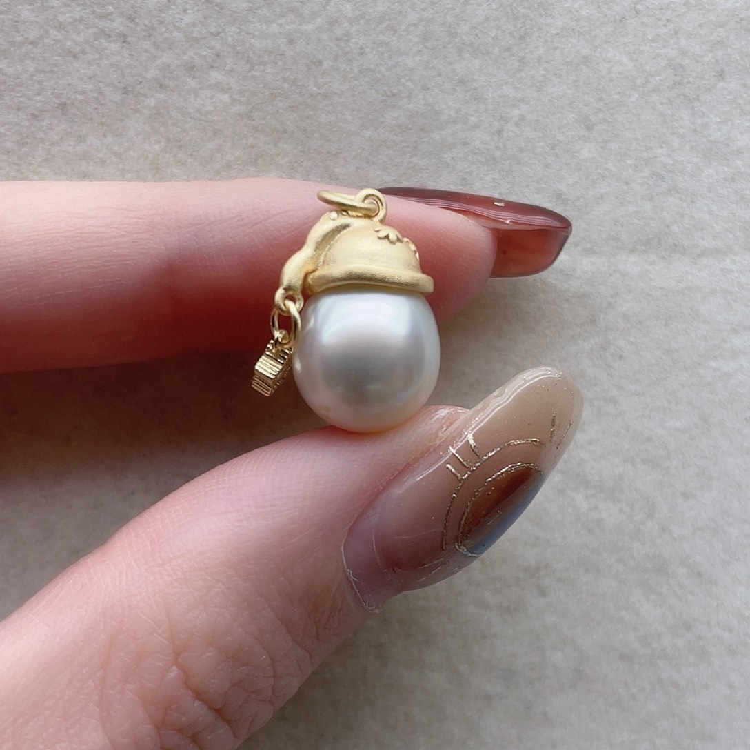 海水珍珠吊坠50银S925镶嵌