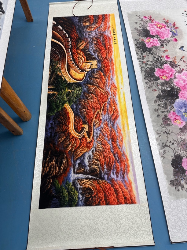 长城万里江山如画山水卷轴挂画2.2米✖️70