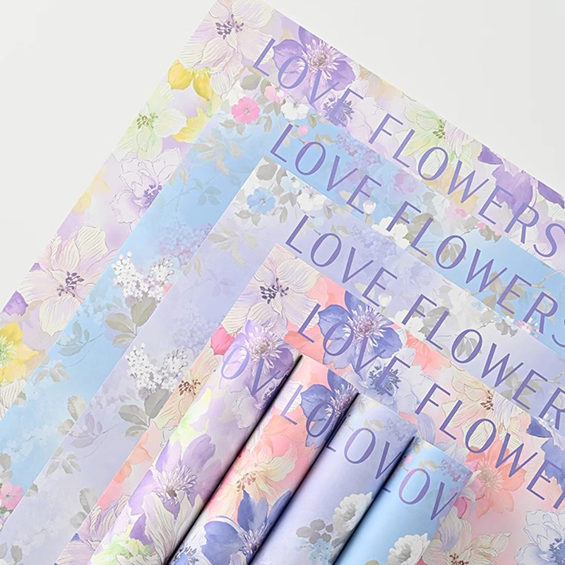 唯美浪漫缤纷花漾包花纸鲜花花束包装纸花卉氛围纸花店花艺资材