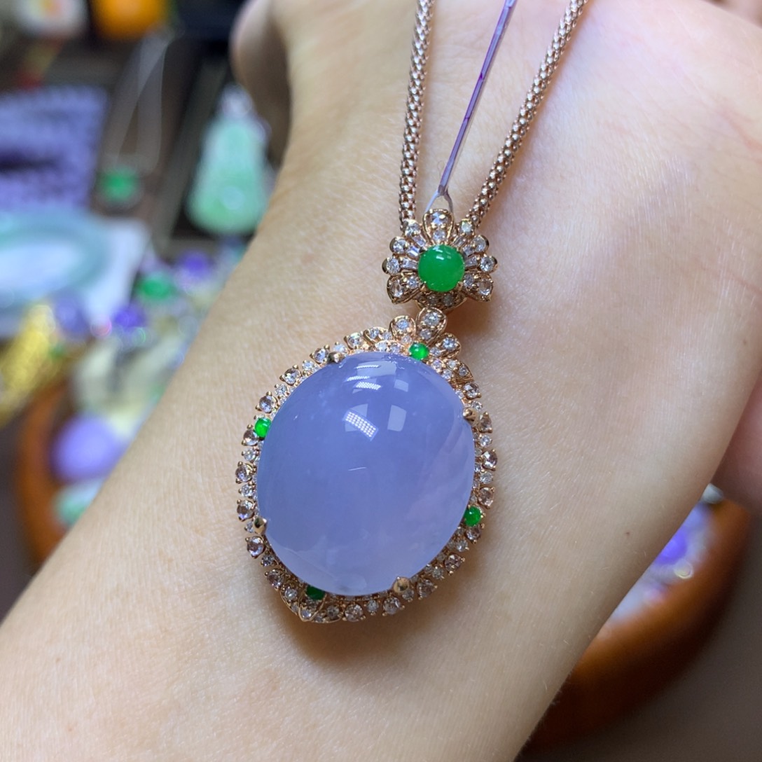 【闪购商品】翡翠颈饰18K金镶嵌翡翠