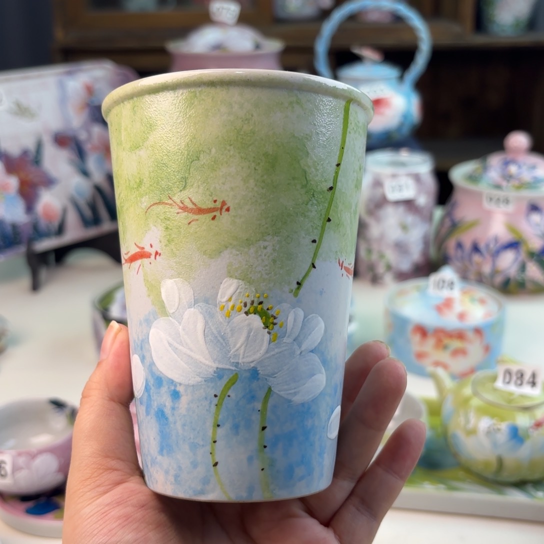 景德镇手绘高温釉下彩陶瓷茶具