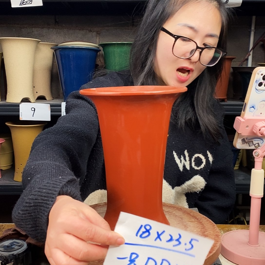 紫砂一只花盆货号DP336