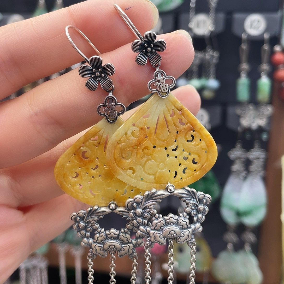 翡翠银S925镶嵌耳饰✨***✨791gbhggn