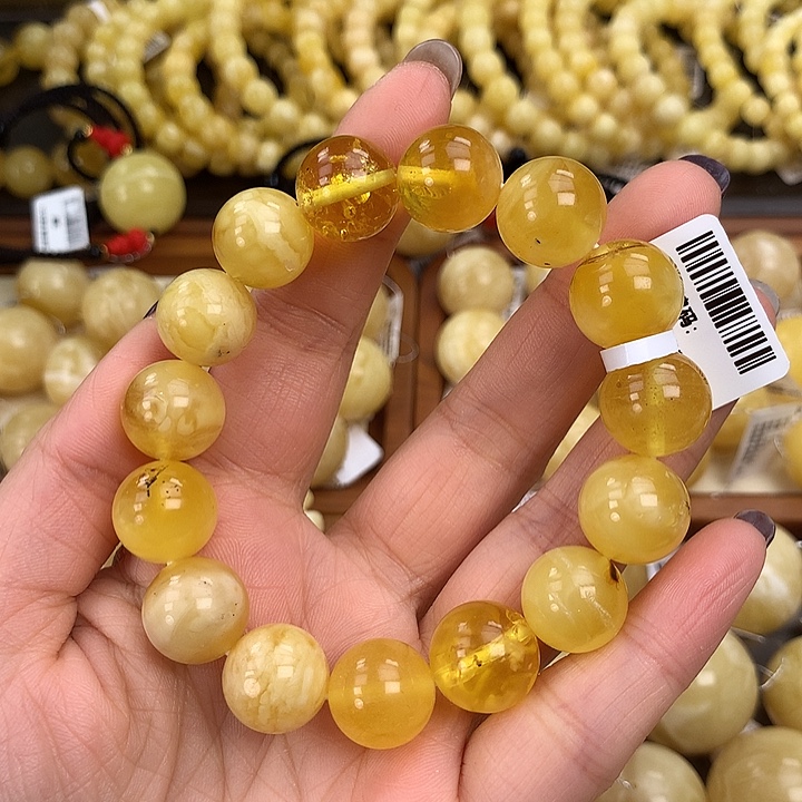 蜜蜡未镶嵌珠宝奇石14单圈