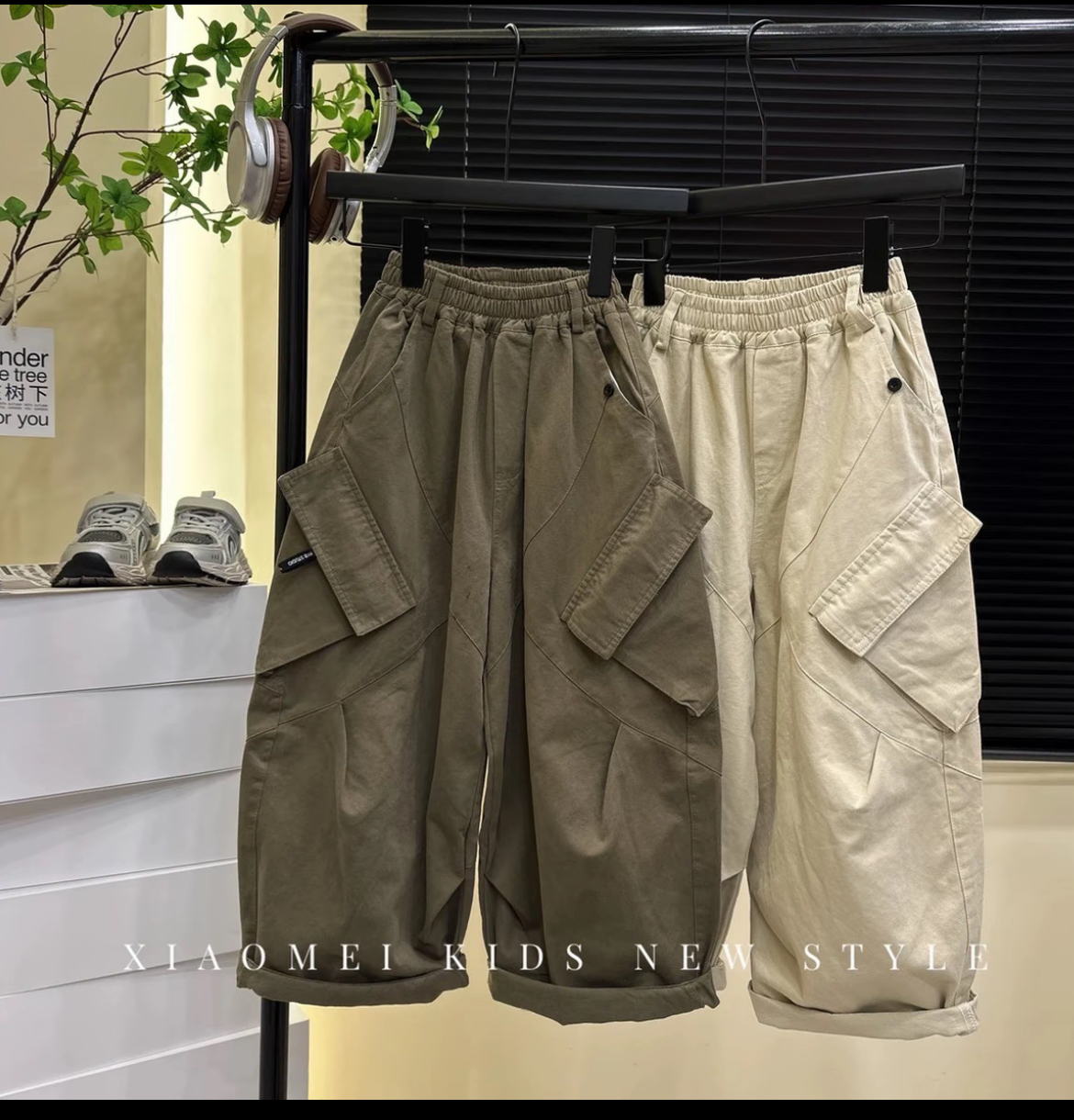 儿童早秋潮流韩范宽松百搭老爹裤2025新款中大童时尚洋气休闲裤子