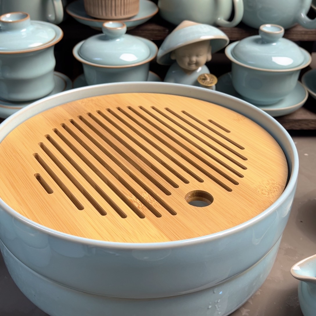 平***乐摆件陶天青色和灰褐色两类色调都