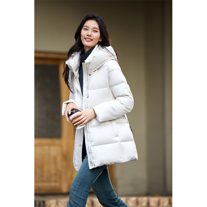 梵希蔓立领连帽羽绒服女冬季御寒保暖加厚宽松外套50669/50833