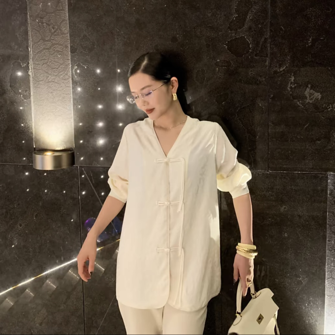 MISS BAO 中式风 重工提花衬衫