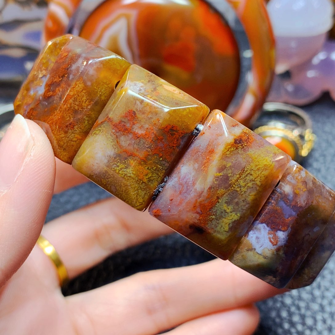 玛瑙/玉髓手牌16未镶嵌曌*