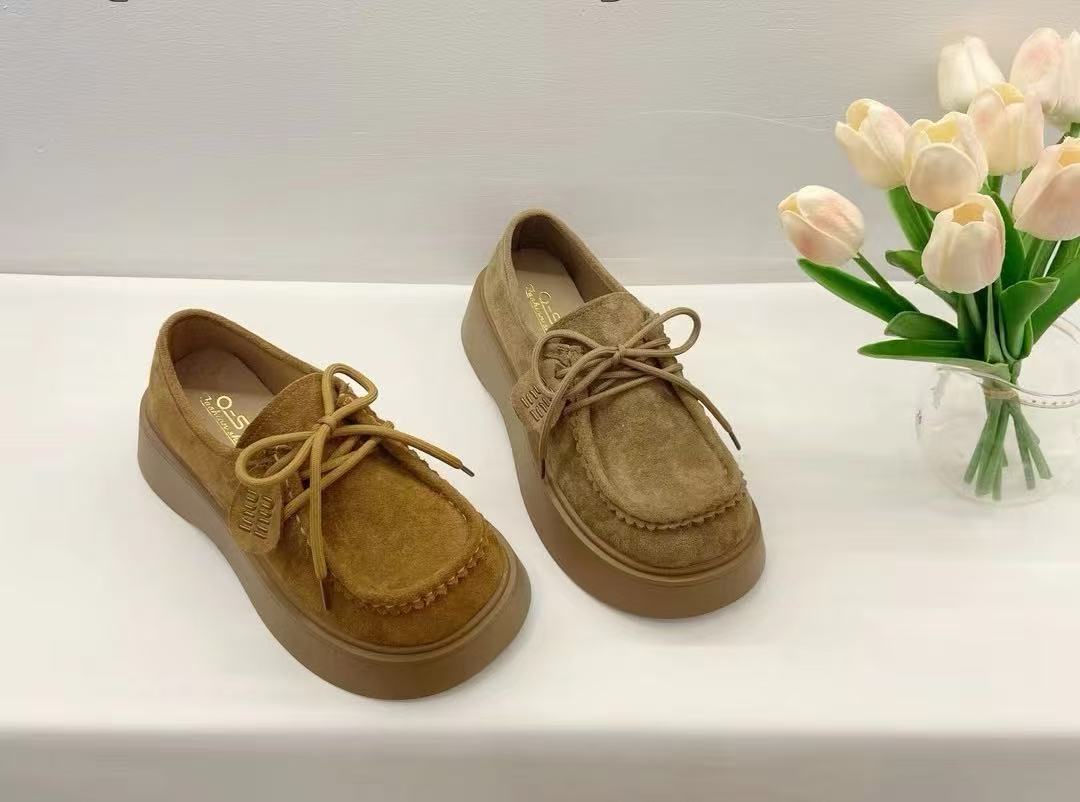 2025秋季复古韩版厚底百搭勃肯鞋6621