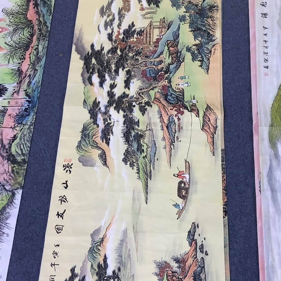 国画小六尺仿古山水一副