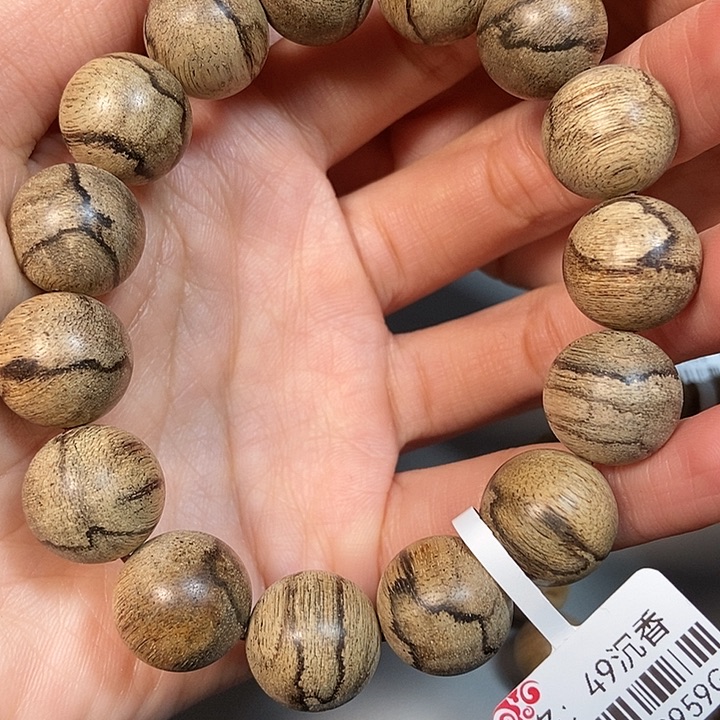 沉香手串好*天然野沉香达拉干1.5，49