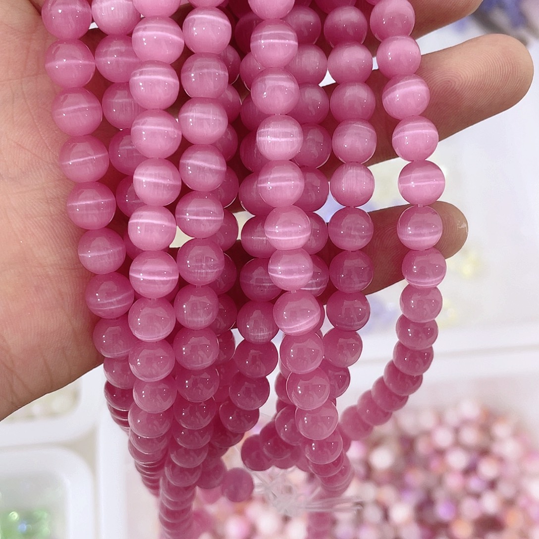 琉璃非金属枚粉色猫眼卡8一条