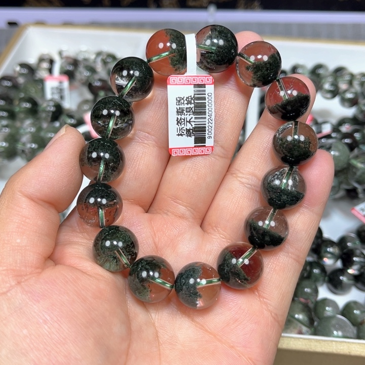 绿幽灵手串未镶嵌水晶