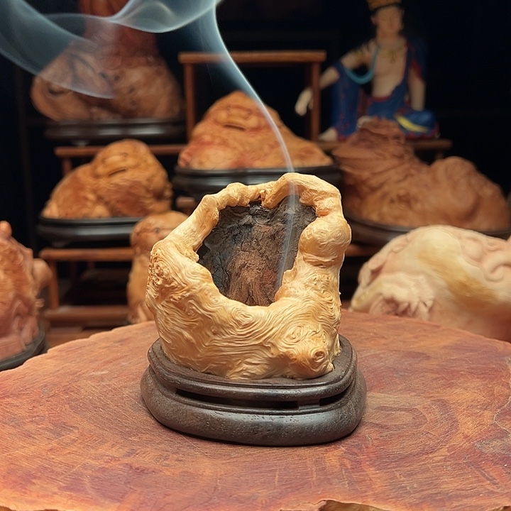 荔枝木荔枝木随型香炉摆件108