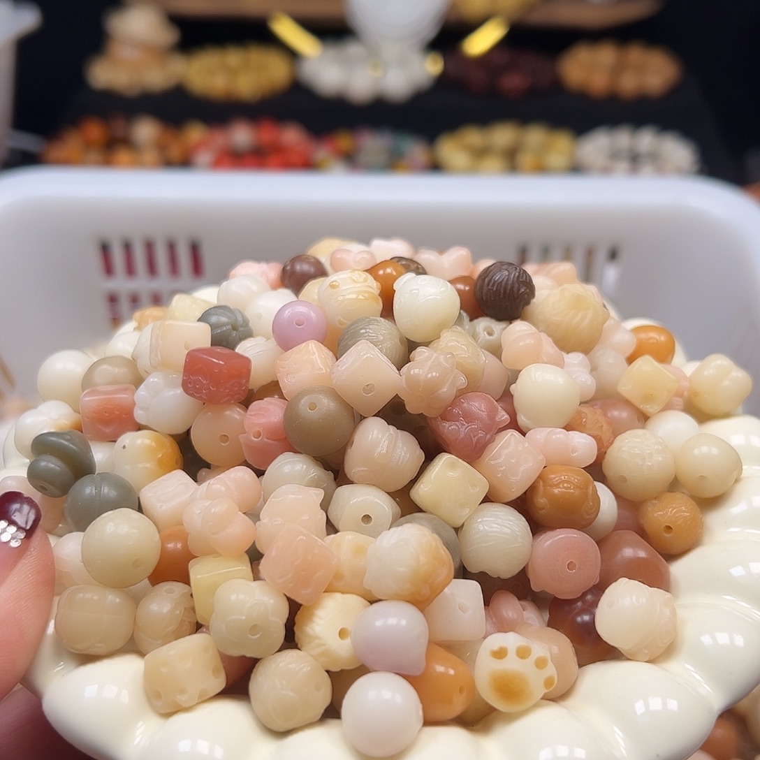 菩提根/象牙果手串配件混锅100颗