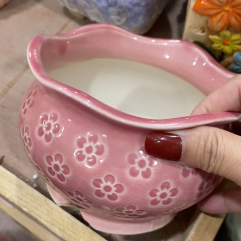 陶瓷印章粉花12223