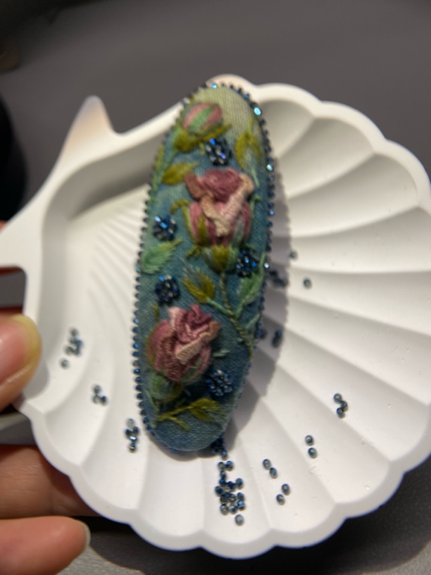 手工刺绣花朵发夹精美饰品