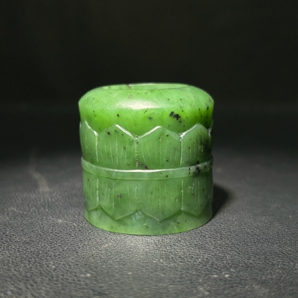 晚清和田碧玉扳指/古94281