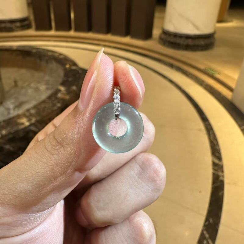 天然A货翡翠JJB02甜甜圈吊坠多样性发一