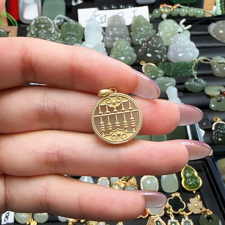 颈饰银S925镶嵌和田玉