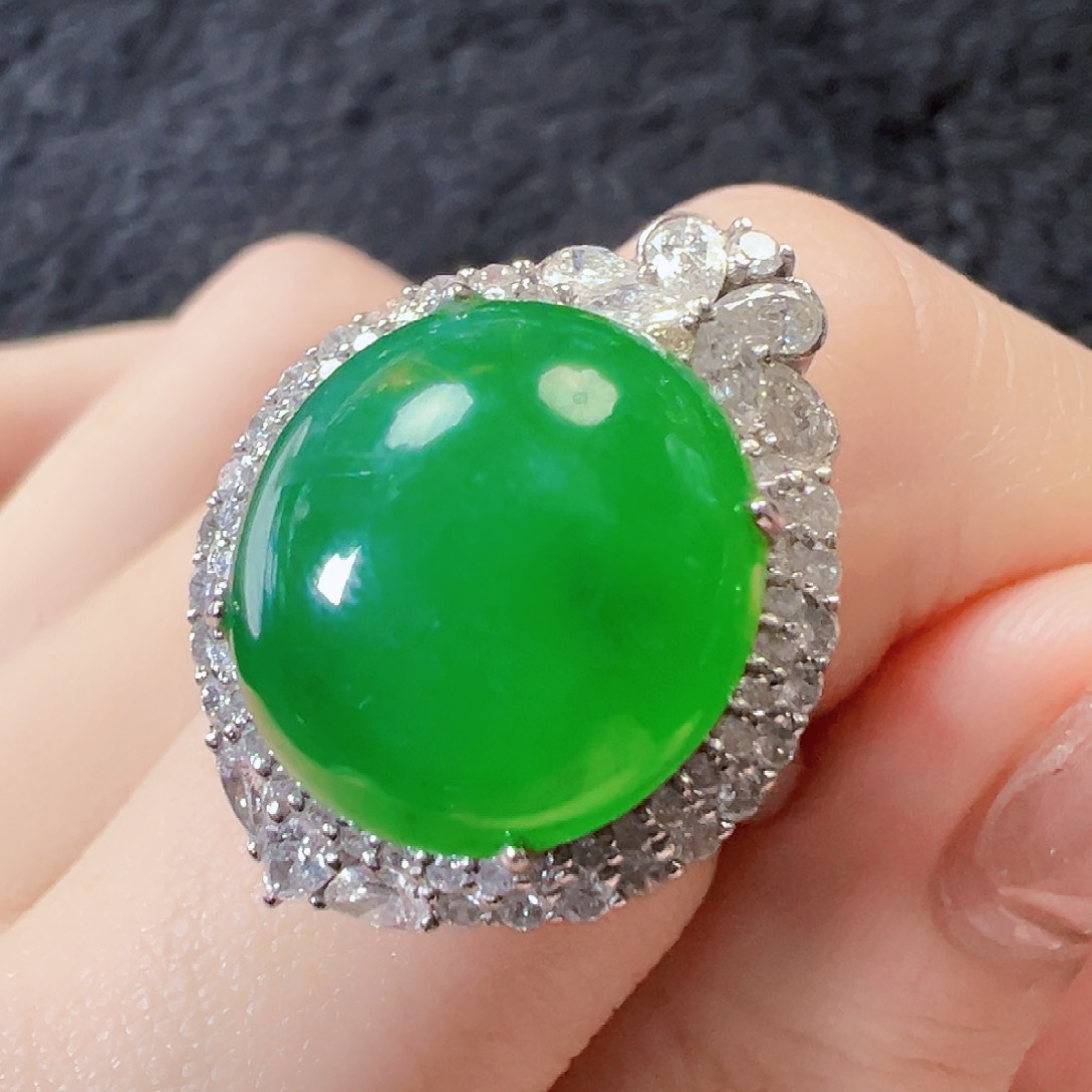 翡翠戒指18K金镶嵌【福利款】签收后24小时鉴赏期