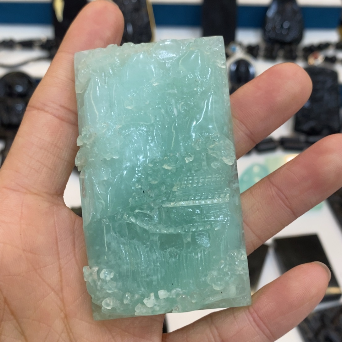 皇***玛蛇纹石玉未镶嵌吊坠